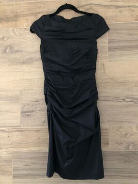 Talbot Runhoff Dark Gray Ruched Dress Size 4